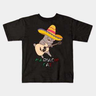 Mariachi Cat, Mexican Reference, funny and cute design Kids T-Shirt